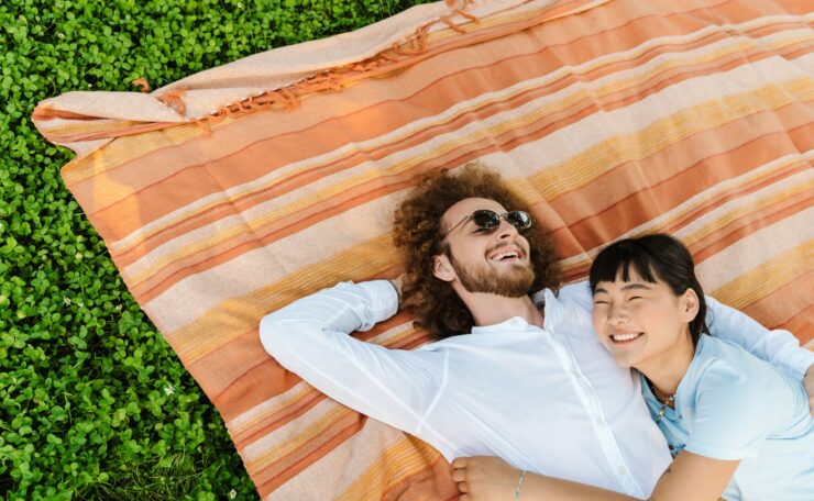 Happy smiling young multiethnic couple