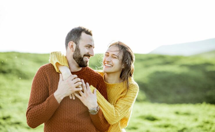 Portrait of a couple in the mountains